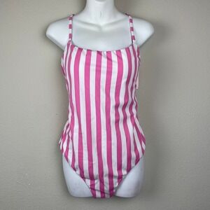NWT‎ Victoria's Secret One Piece White Pink Swimsuit Size XL